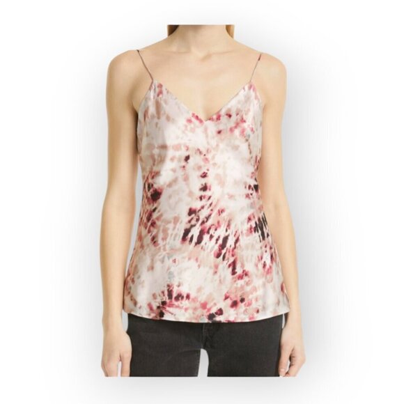 Silk CAMI NYC Raine Blush Tie Dye V-Neck XS - Picture 2 of 11